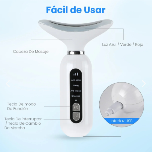 Masajeador Antienvejecimiento – Activación Muscular Facial – Mejora elasticidad y firmeza