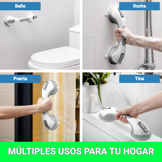 Kit Seguridad Ducha - Barra de Apoyo Anticaídas + Alfombra Antideslizante