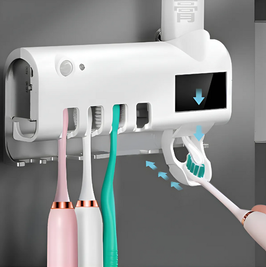 Dispensador y Esterilizador Dental - Higiene y Orden para Toda la Familia al Instante