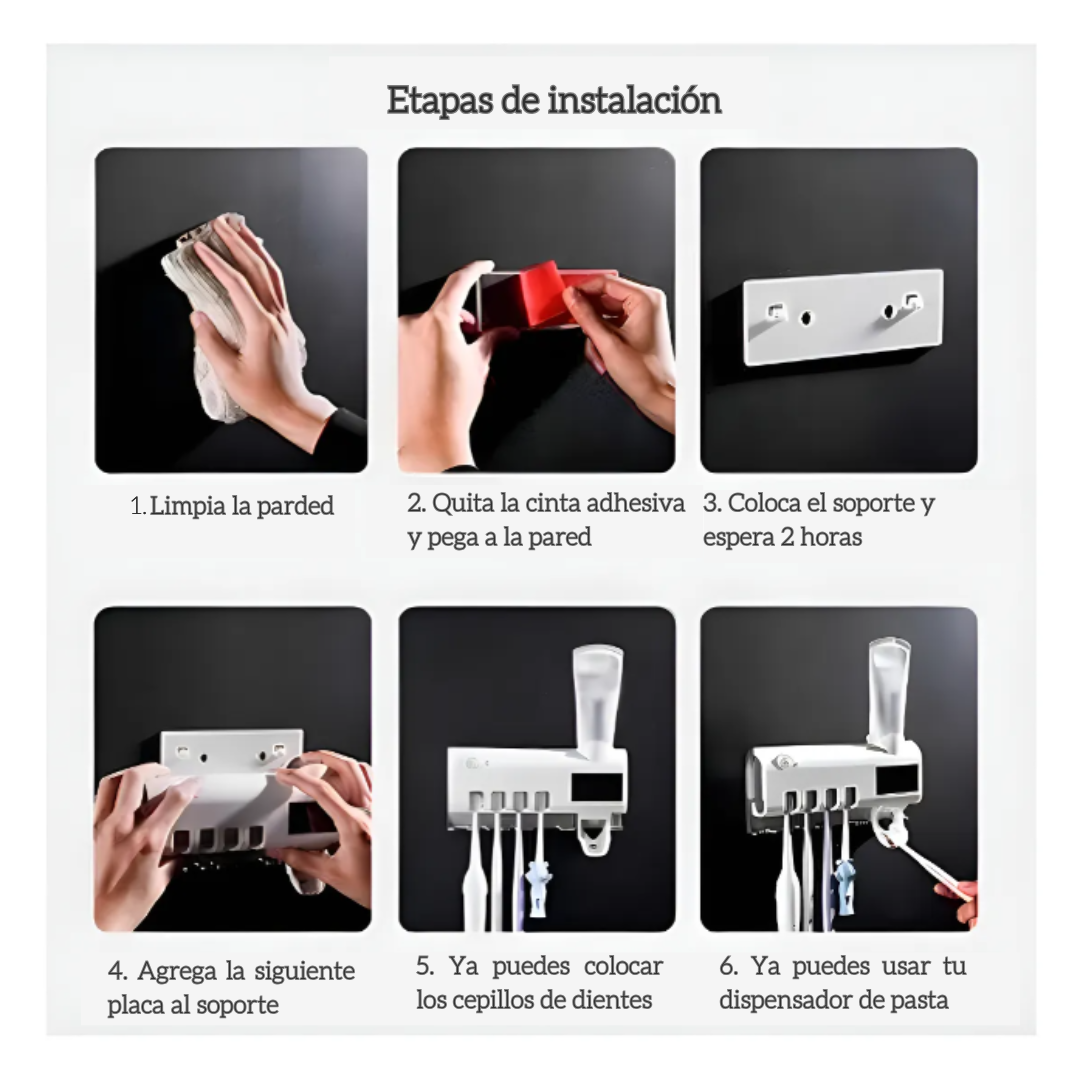 Dispensador y Esterilizador Dental - Higiene y Orden para Toda la Familia al Instante