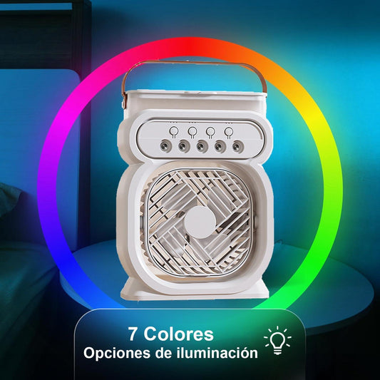 VENTILADOR PORTÁTIL CON NIEBLA - Refresca al instante incluso en días extremos
