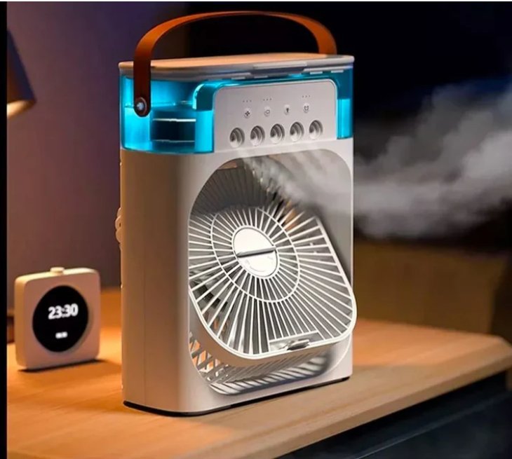VENTILADOR PORTÁTIL CON NIEBLA - Refresca al instante incluso en días extremos