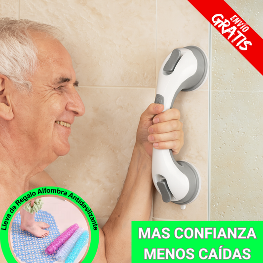 Kit Seguridad Ducha - Barra de Apoyo Anticaídas + Alfombra Antideslizante
