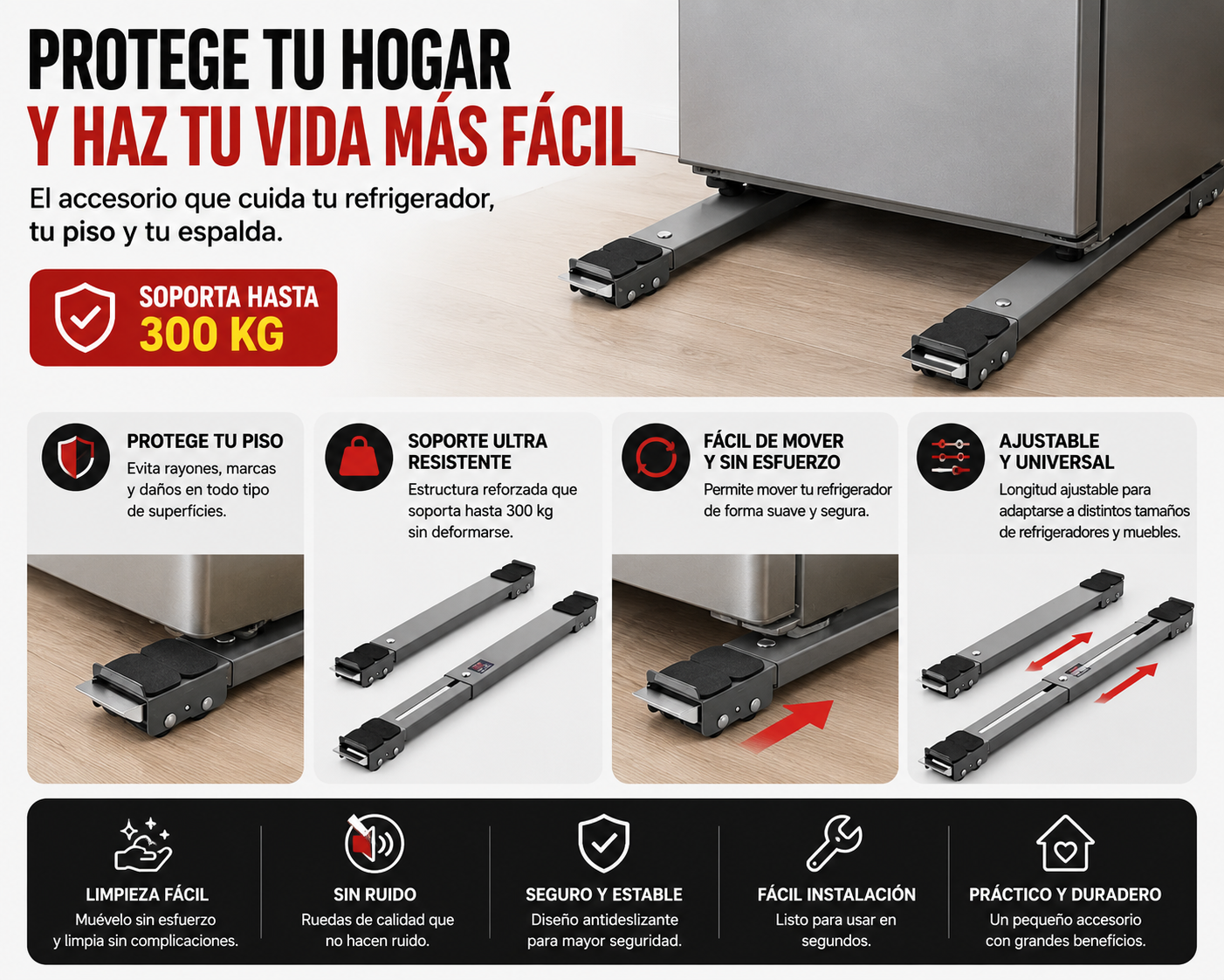 MoveRoll™ | Mueve electrodomésticos pesados sin esfuerzo y sin pedir ayuda