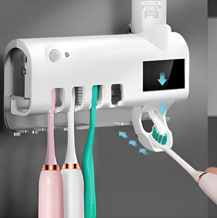 Dispensador y Esterilizador Dental - Higiene y Orden para Toda la Familia al Instante