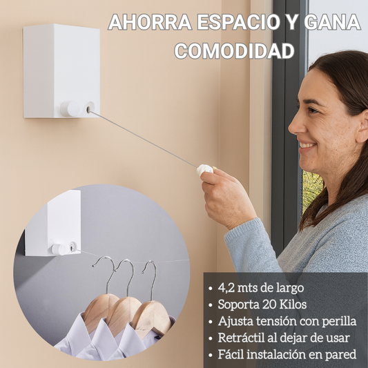 Tendedero Retráctil – Seca tu ropa sin desorden en tu hogar