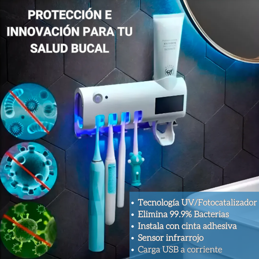 Dispensador y Esterilizador Dental - Higiene y Orden para Toda la Familia al Instante