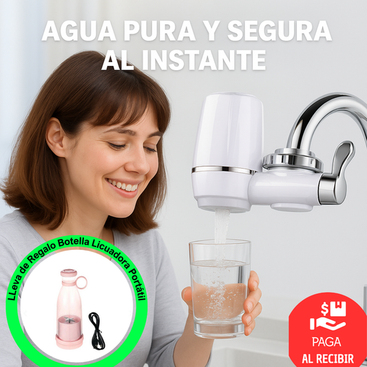 Filtro de Agua Compacto / Instalación Rápida / + Botella Licuadora portátil