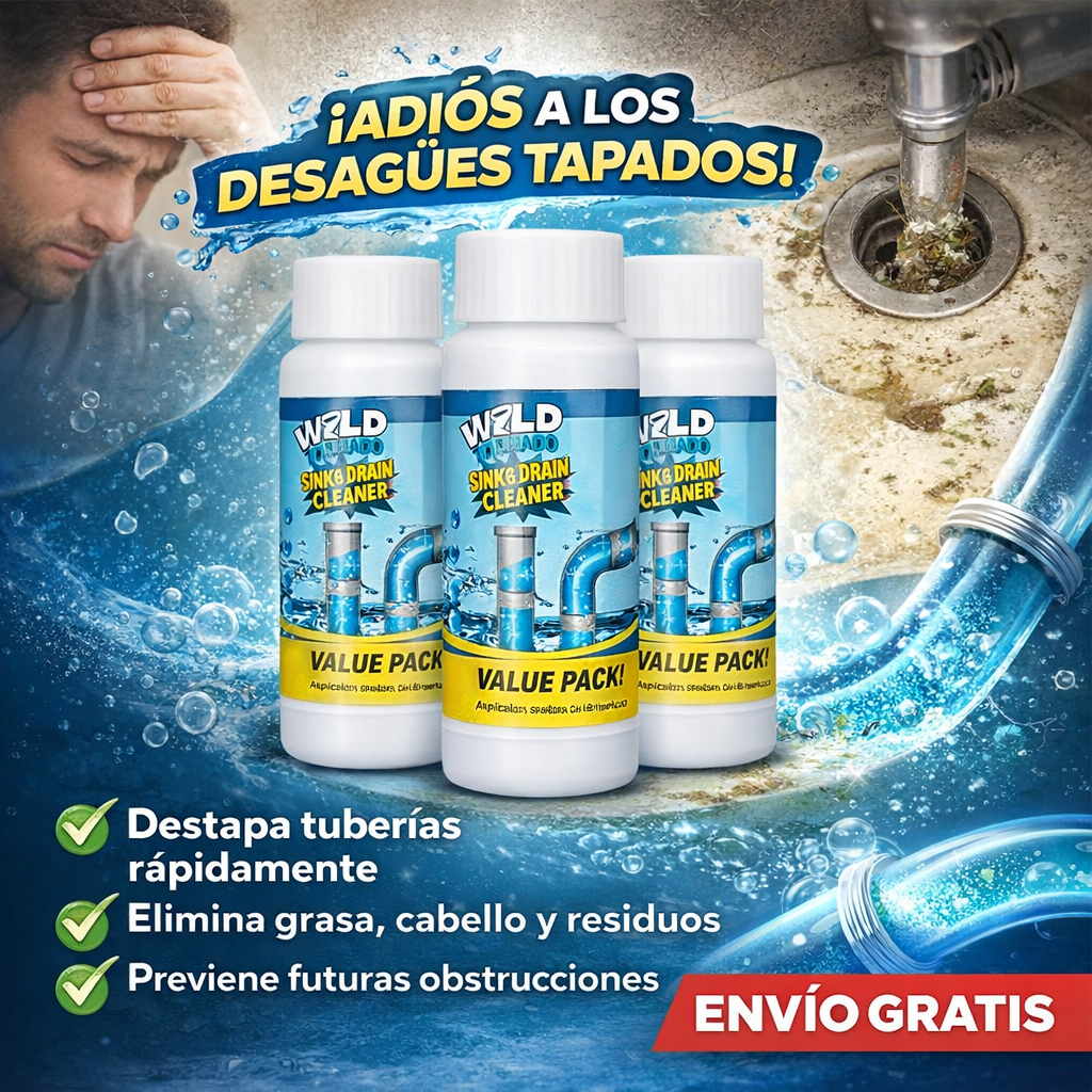 WILD Tornado - Destapa cañerías y elimina malos olores x3 Unidades