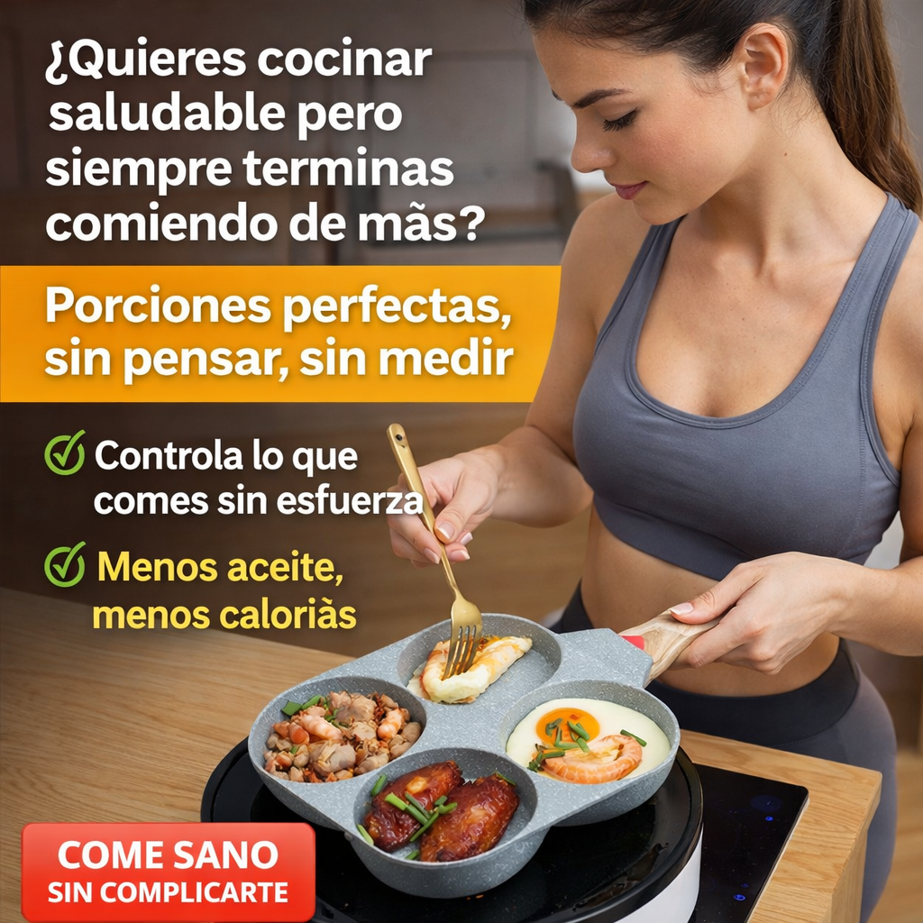 Sartén Antiadherente 4 en 1 – Menos aceite, más practicidad