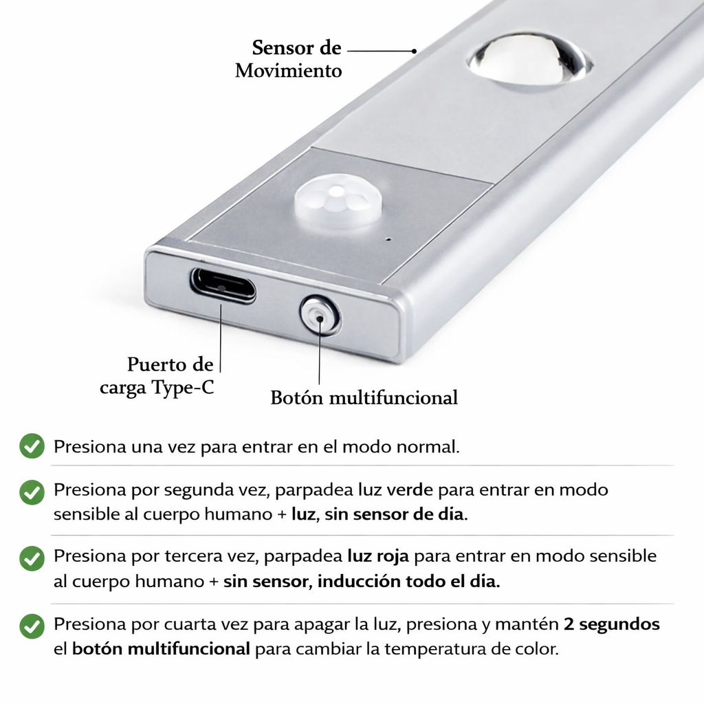 Packs Barras LED con Sensor de Movimiento 50cm – Iluminación Automática