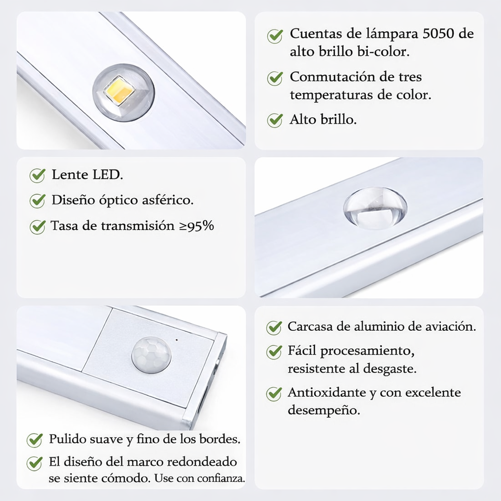 Packs Barras LED con Sensor de Movimiento 50cm – Iluminación Automática