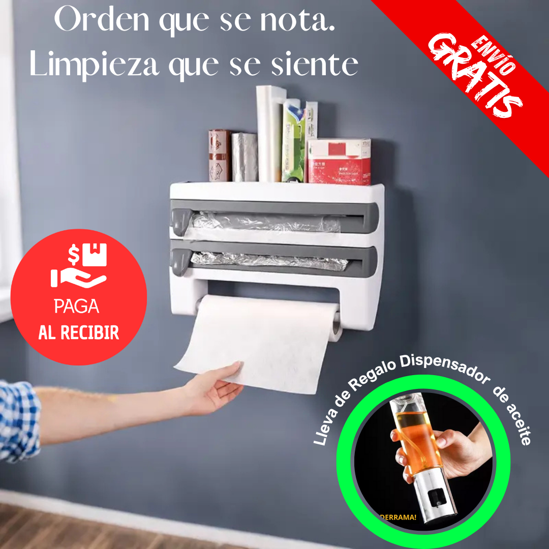 RollMaster™ 3 funciones en 1 diseño elegante. Pega, usa y retira sin dañar.